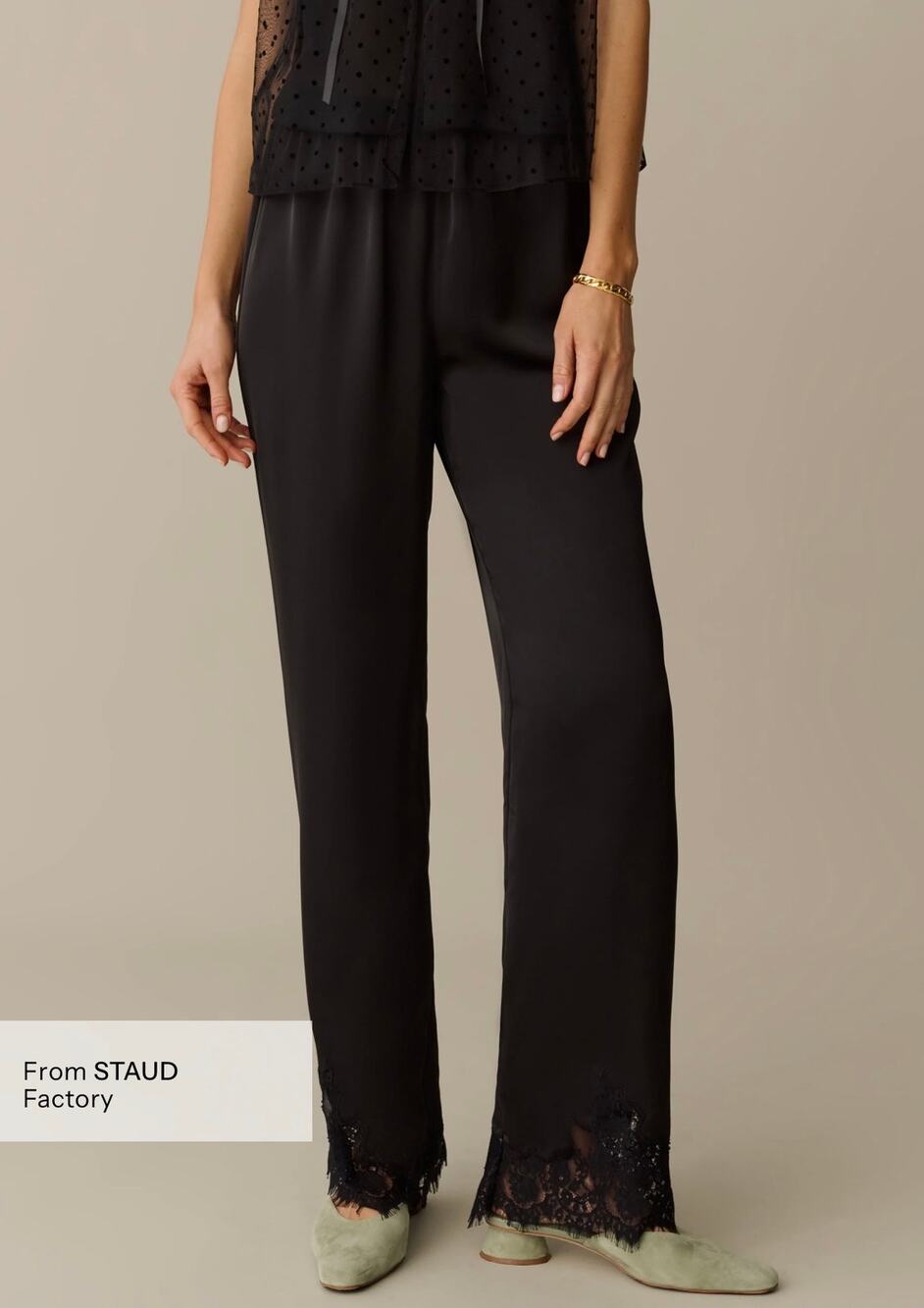 New few Moda Sorella Yara black lace pants $197 sz L